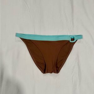 Victoria's Secret Brown Bikini Bottom with Turquoise Waistband